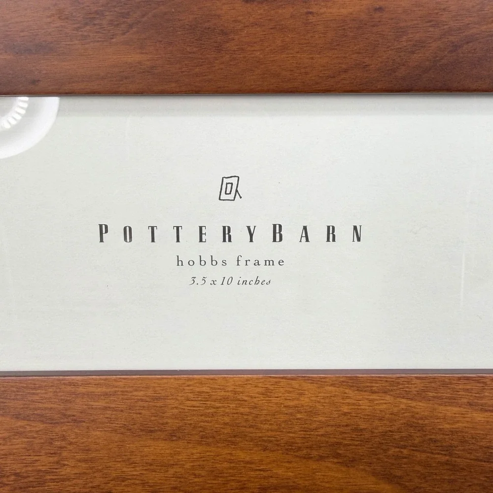 Pottery Barn Hobbs Wood‎ Picture Frame Set of 2 Brown 3.5x10 Panoramic Tabletop